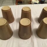 glazed Digoin stoneware cups in very good condition. signed.