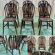 Série de 6 chaises bistrot anglaises en orme années 70