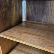 1960s teak floor/sky bookcase with shelves and compartment