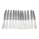 Christofle modèle Baguette, 12 couteaux de table en métal argenté, en parfait état.
