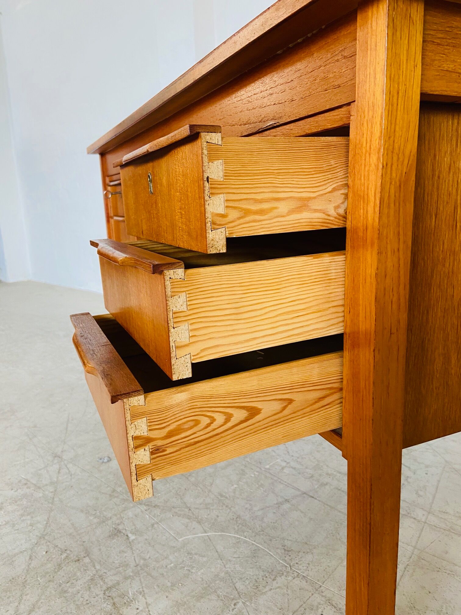 Vintage retro Danish mid-century teak desk by Bent Silberg Møbler 1960s