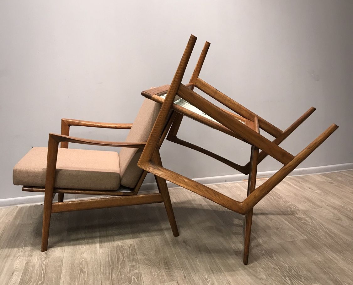 Pair of Stefan type 300 139 armchairs, Swarzędz  factory, 1960s