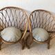Paire de fauteuils vintage en rotin