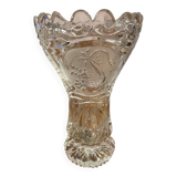 Hofbauer engraved crystal vase