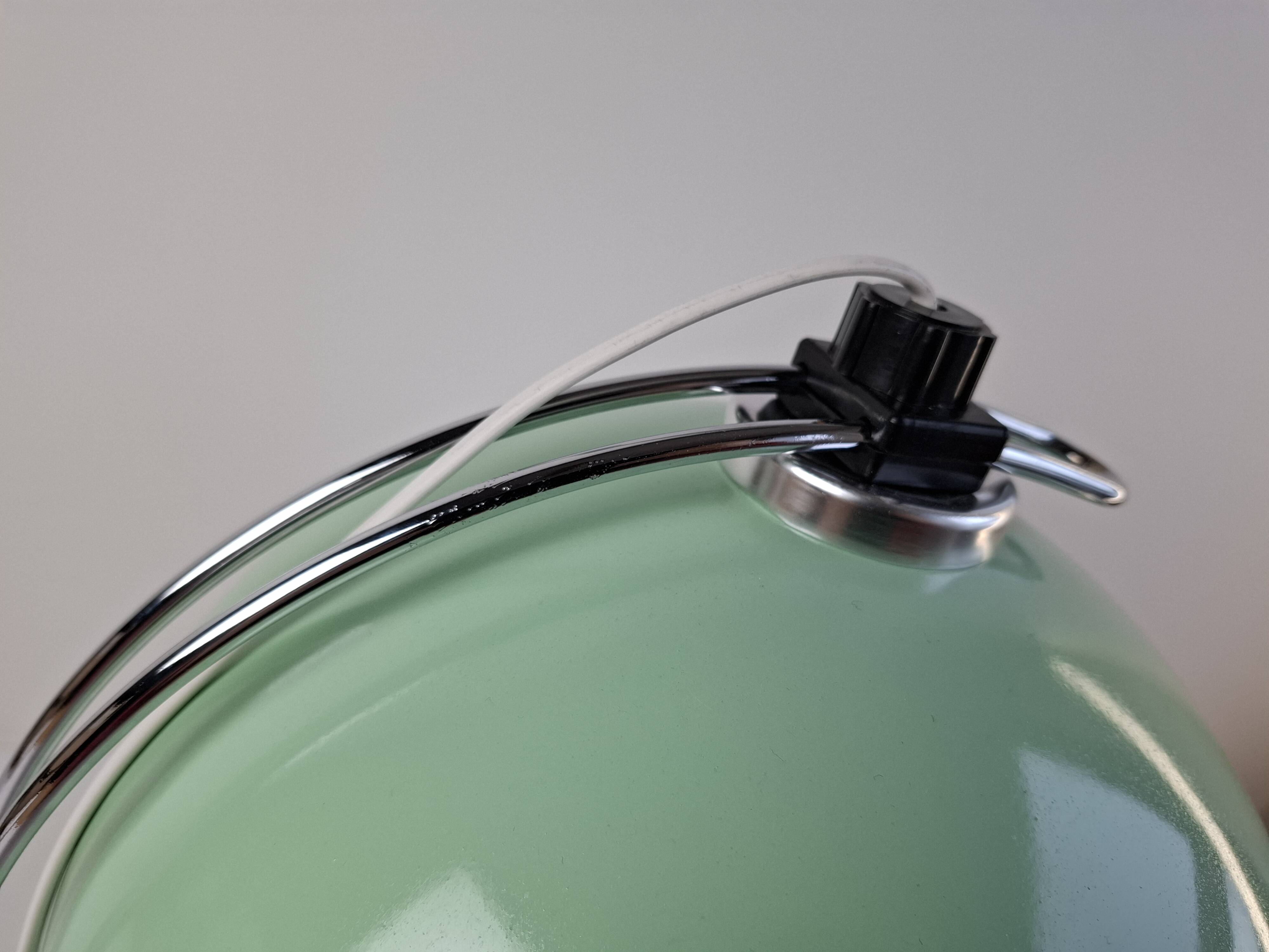 Mid-Century Mint Green Czech Desk Lamp with Chrome and Adjustable Shade