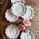 Set of 6 vintage porcelain deep plates