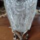 Pressed glass vase on bronze base