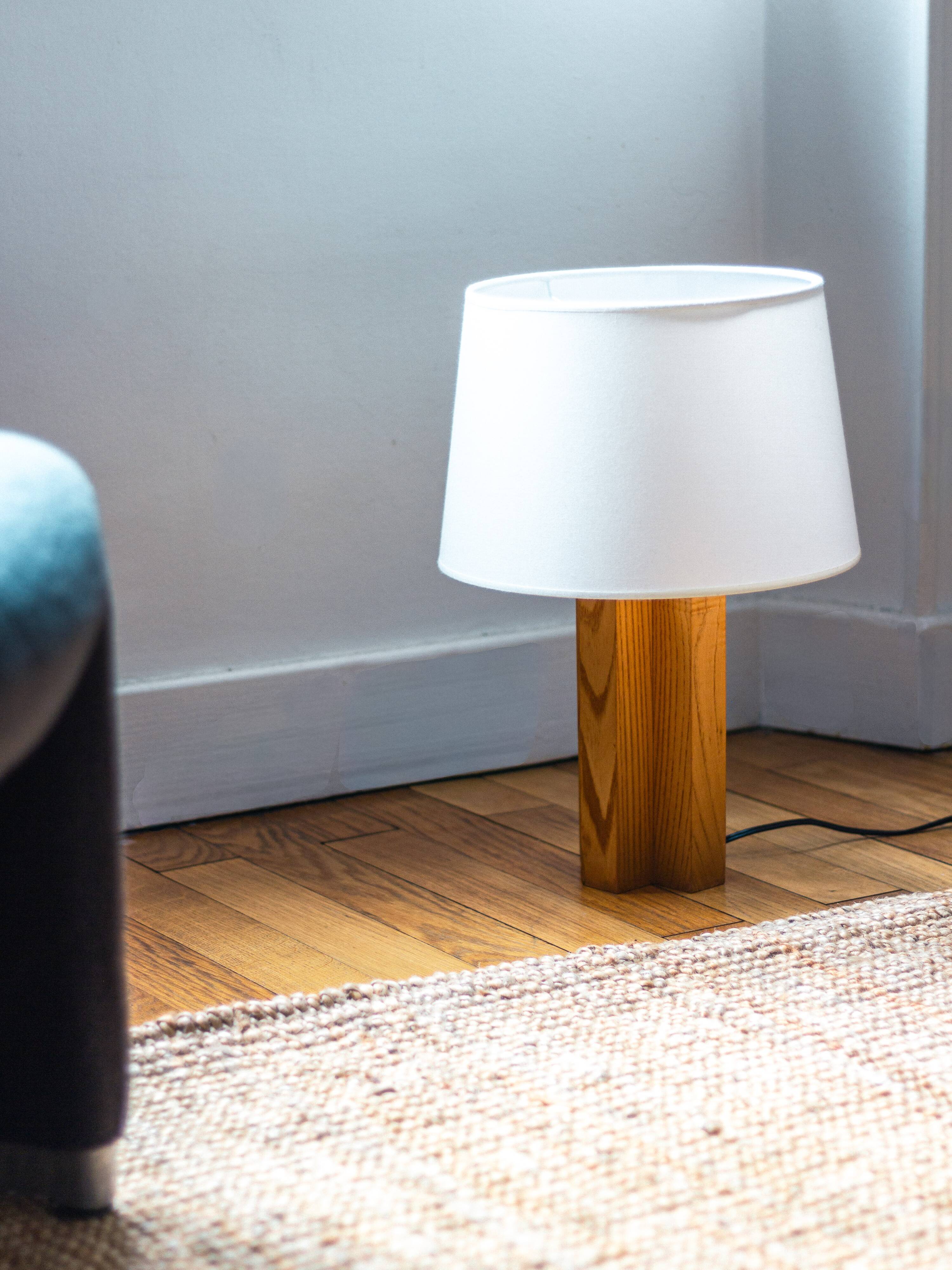 Wooden lamp base in a cross shape, 1970s-80s