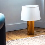 Pied de lampe en bois formant croisillon, années 1970-80