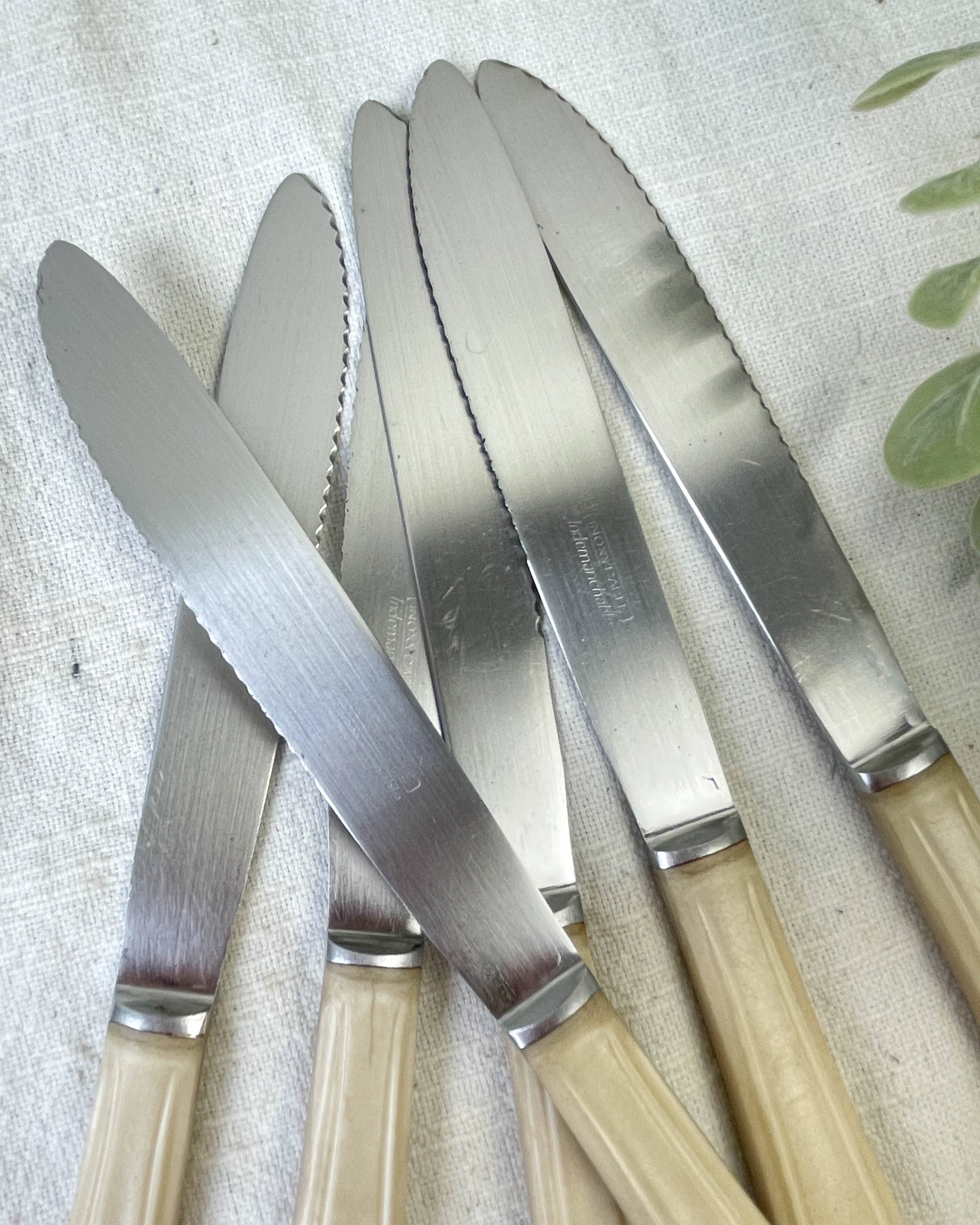 6 vintage Bakelite ivory knives France