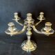 Exceptional pair of table candlesticks in fine silver, St. Médard Paris