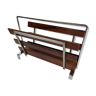 Vintage magazine rack from  rosewood and chrome design