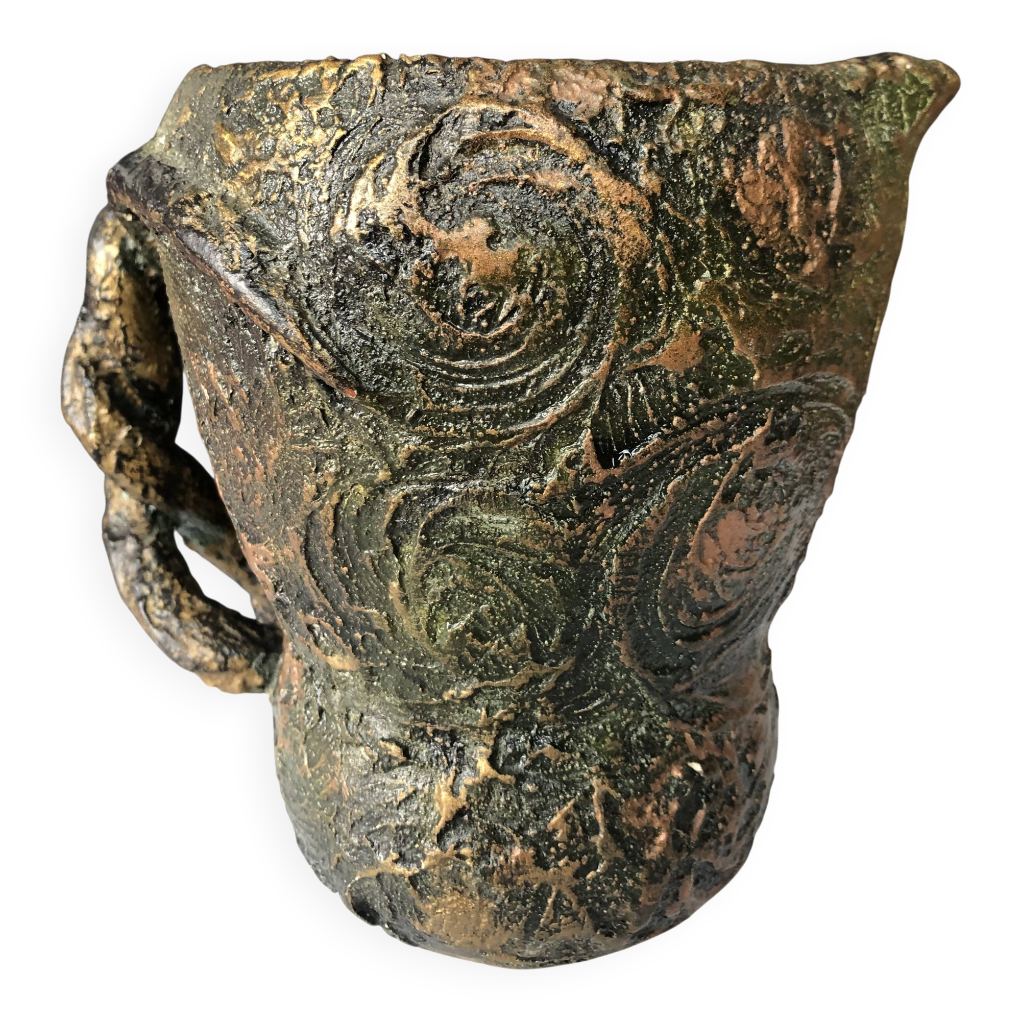 Starry Night pitcher vase with braided handle