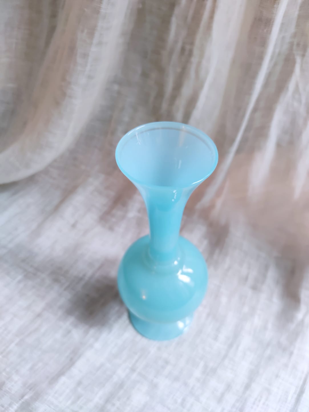 Soliflore vase in light blue opalin glass