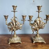Antique bronze candlesticks