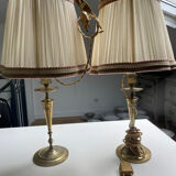 Paire de lampes en laiton
