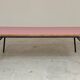 Large canteen table in pink formica and metal.