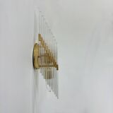 Set of 2 crystal glass rods wall lamps , 1970s