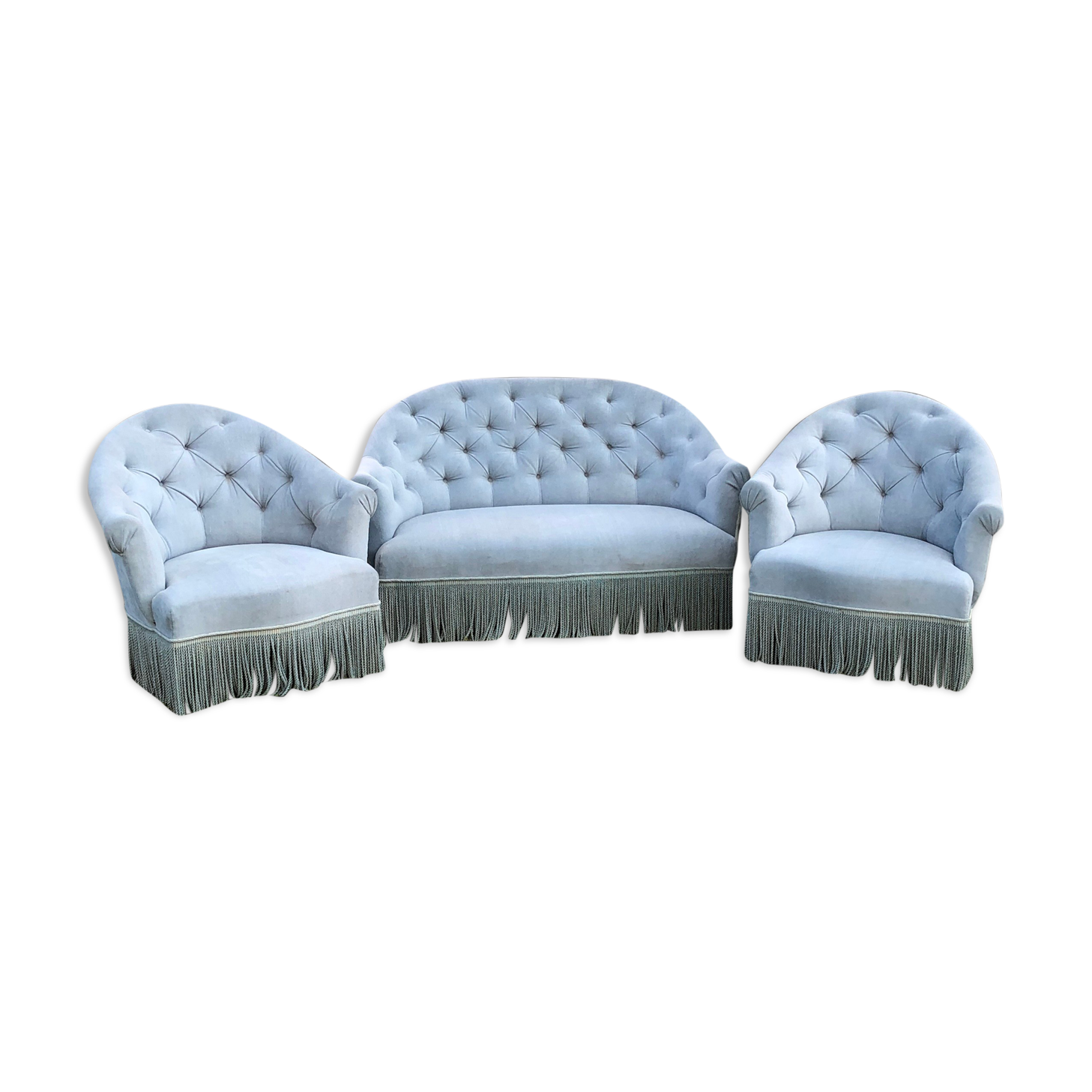 Living room old sofa and 2 armchairs model honeycomb toad
