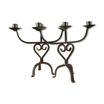 Pair of brutalist candlesticks Sweden 50s