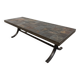 Brutalist coffee table in natural stone and wrought iron from the 60s/70s
