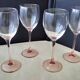 4 Luminarc wine glasses with pink stems
