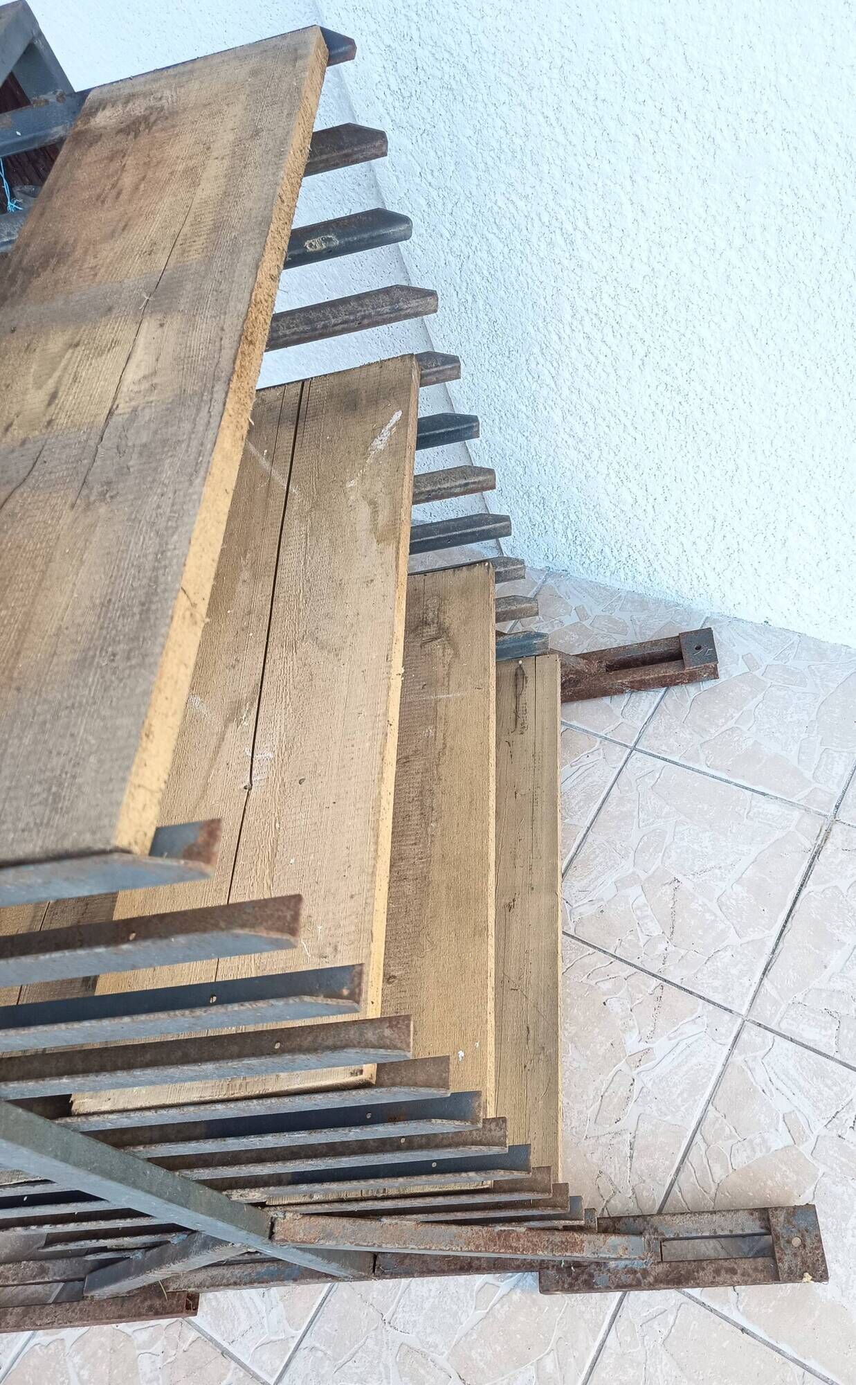 Etagère industrielle Meuble de métier métal et bois