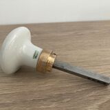 Round door handle in Limoges porcelain