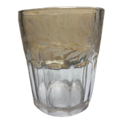 Vase de mariés gravé de 1889 en verre épais