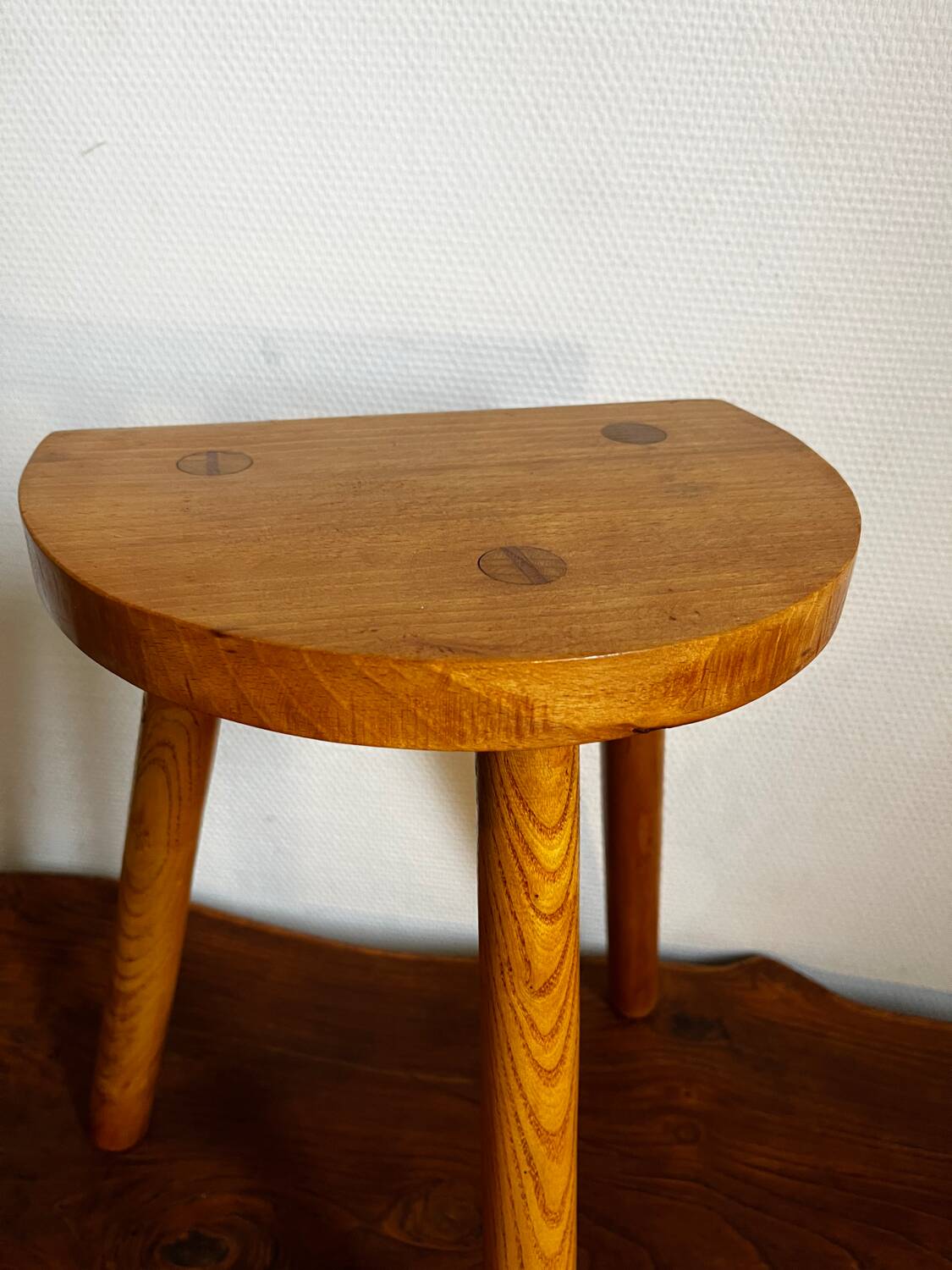 Elm tripod stool