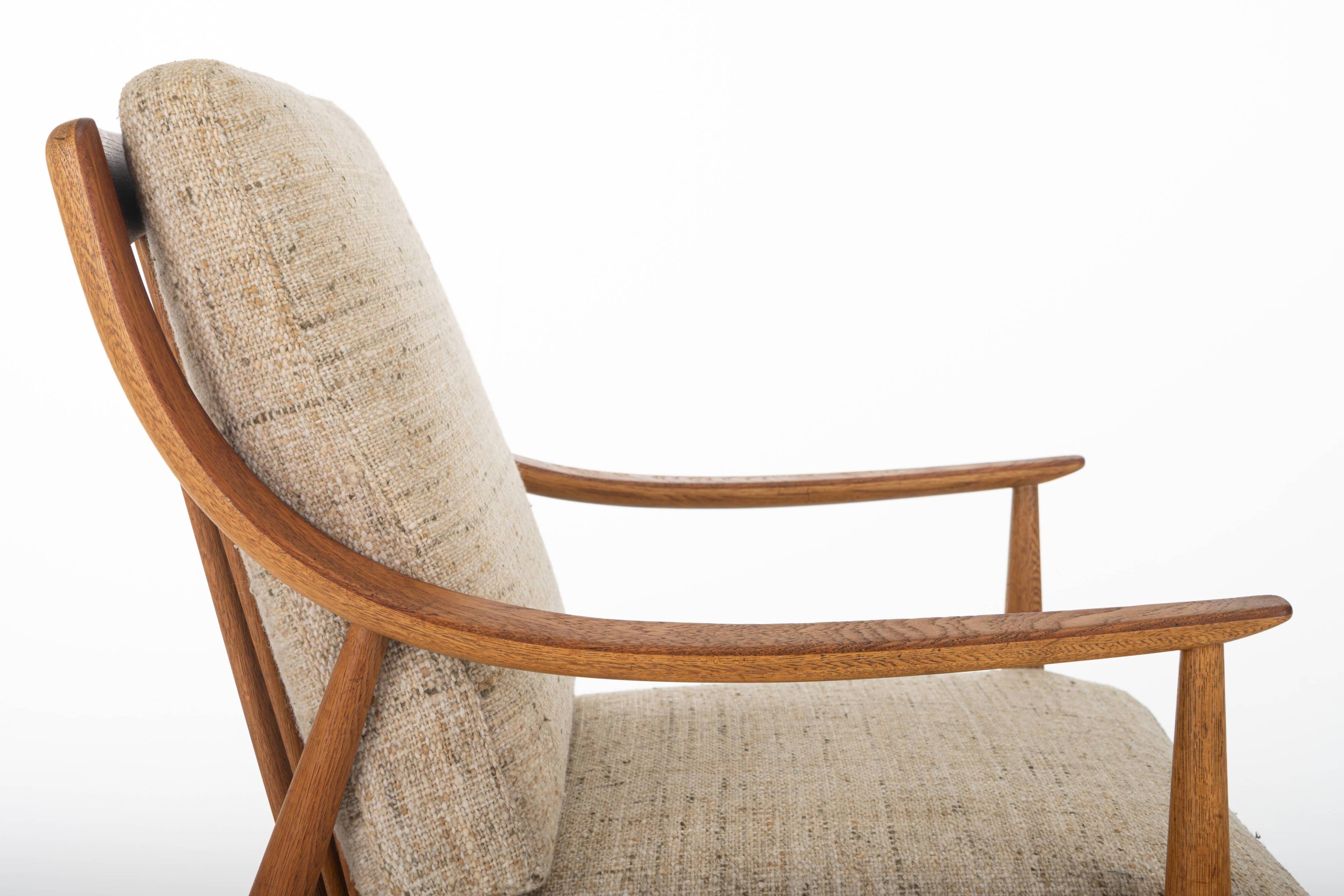 Fd144 Easy Chairs in Oak and Teak by Peter Hvidt & Orla Mølgaard-Nielsen for France & Daverkosen