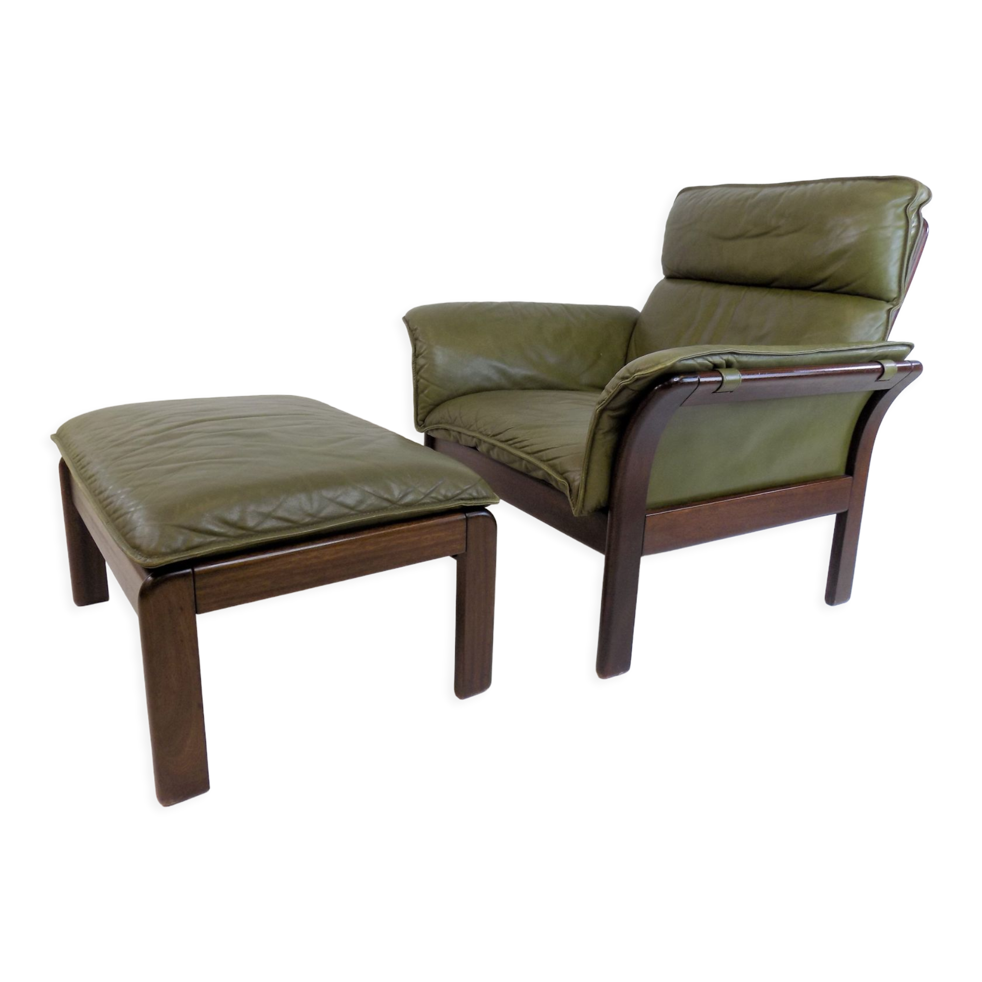 Dreipunkt International Scala leather lounge chair with ottoman