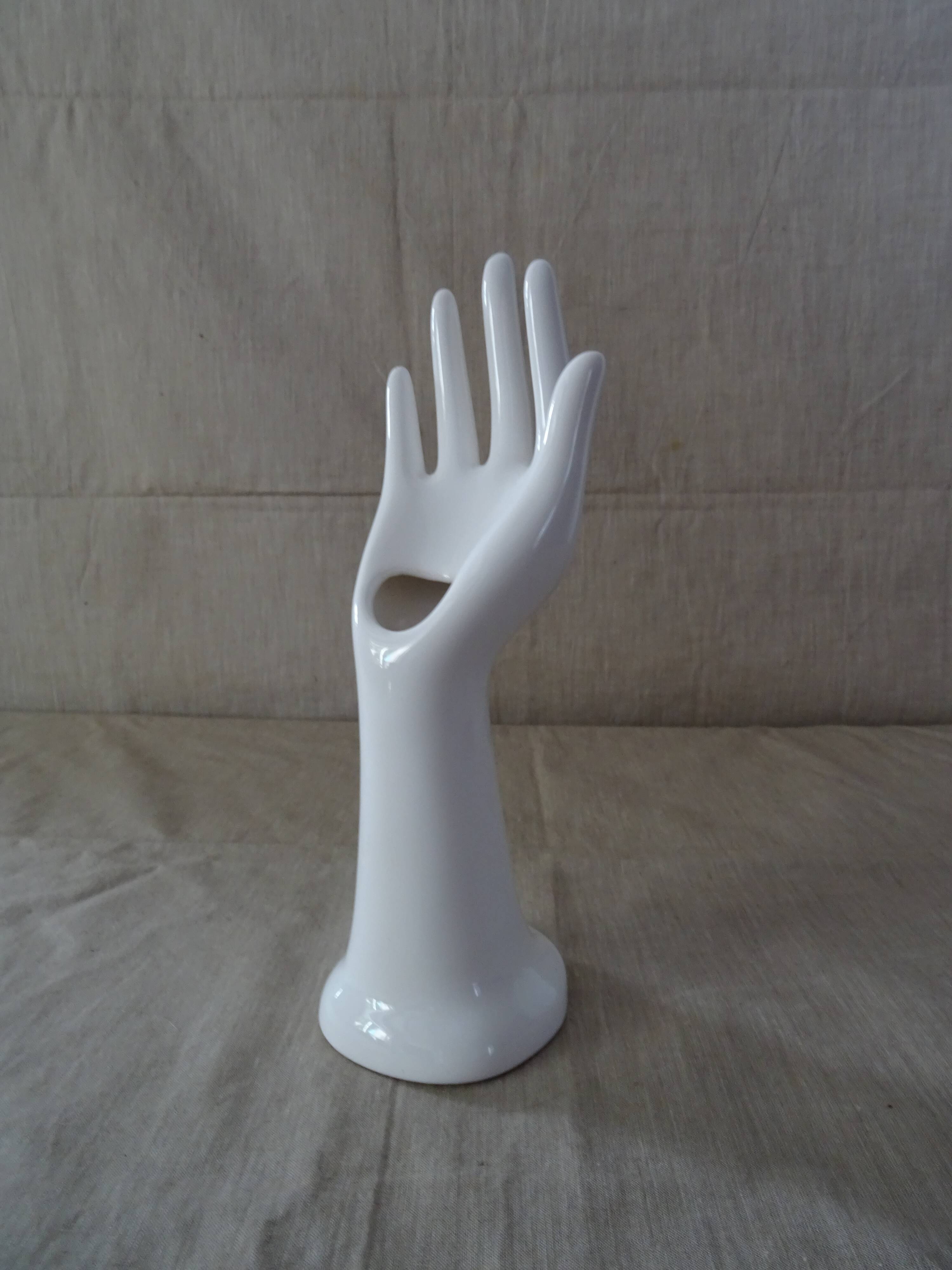 Hand flaguier faience white brand CAA vintage