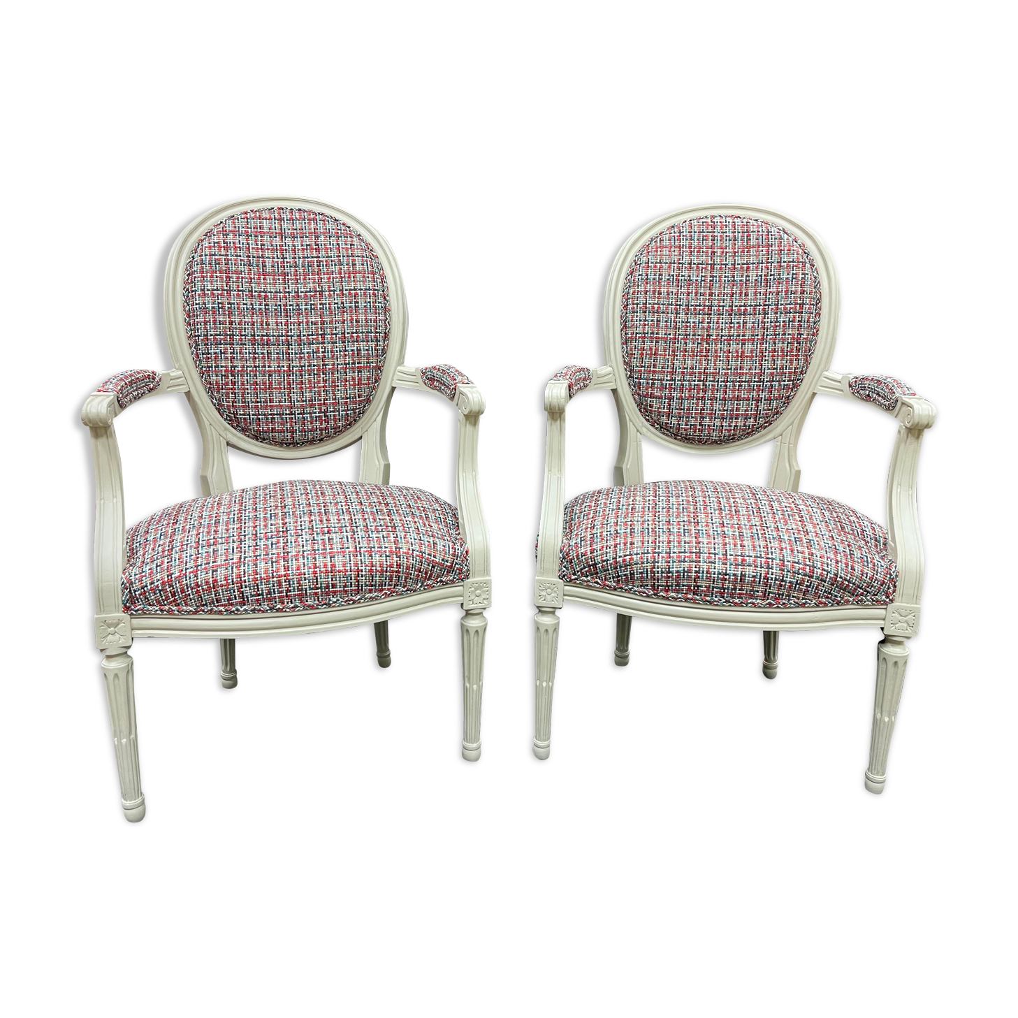 Pair of LOUIS XVI style armchairs completely restored