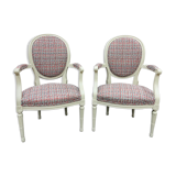Pair of LOUIS XVI style armchairs completely restored