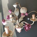 Lustre en fer forgé fleurs