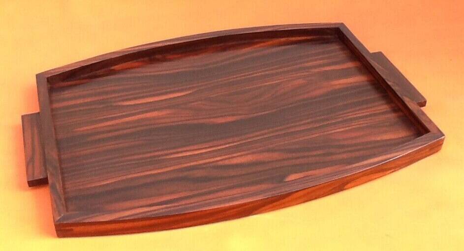 Art deco serving tray rosewood veneer / side handles