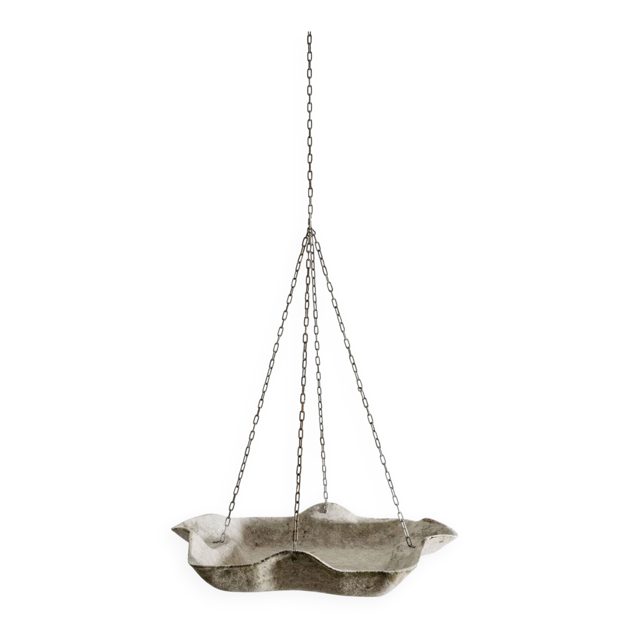 Mid Century Hanging Planter in Concrete with Chains by Willy Guhl, 1950s