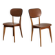 Pair of vintage French chairs in light brown skai