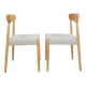 Pair of linen dining chairs