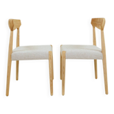 Pair of linen dining chairs