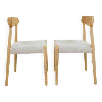 Pair of linen dining chairs
