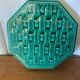 Antique DIGOIN Green Ceramic Trivet France