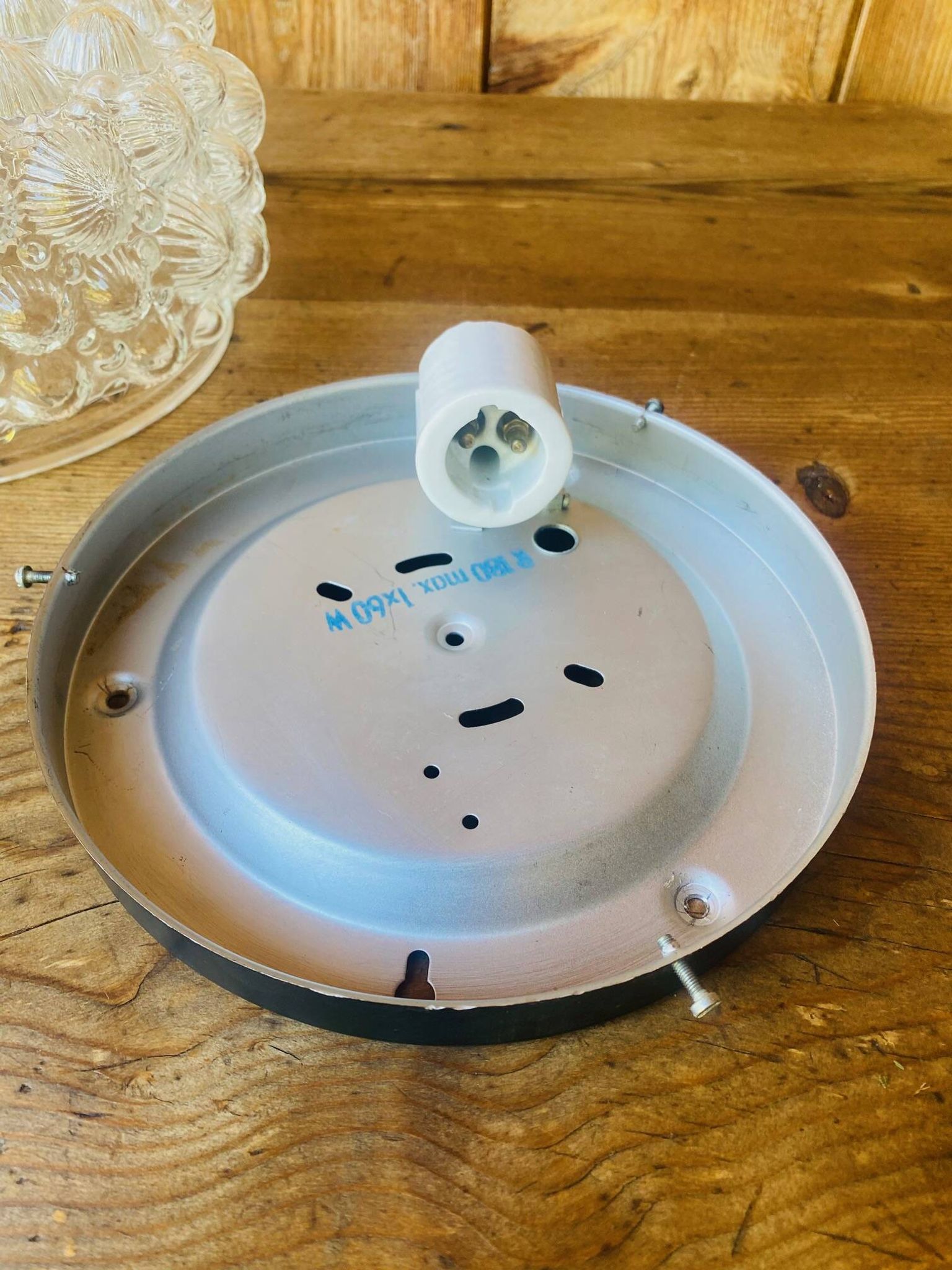 Vintage 1960s bubble glass ceiling light.