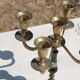 Vintage 5-light candelabrum in brass – Green and white decor