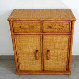 Buffet braided wicker and bamboo