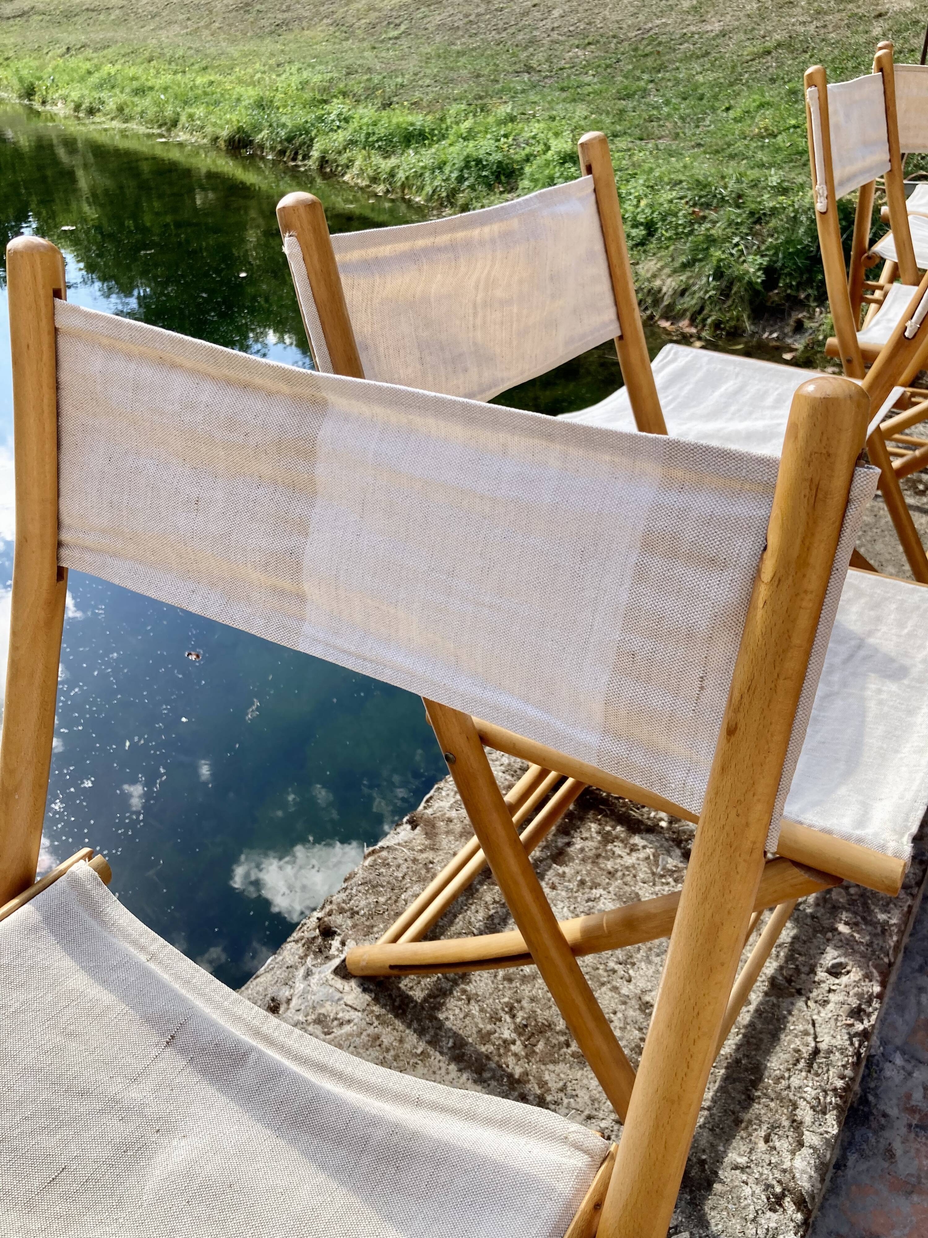 Set of 6 "design 1960" folding chairs.