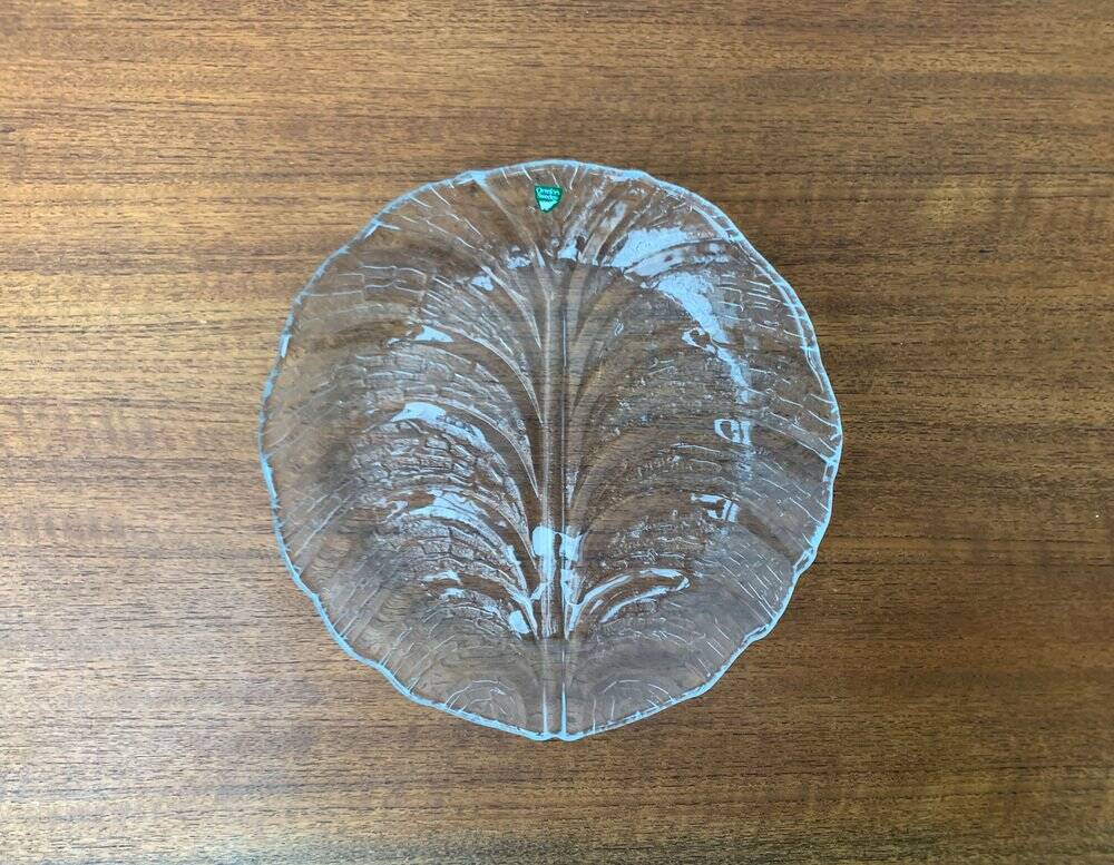 Vintage Swedish glass plate Eden by Orrefors, 1970s.