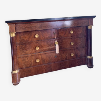 Mahogany empire chest of drawers