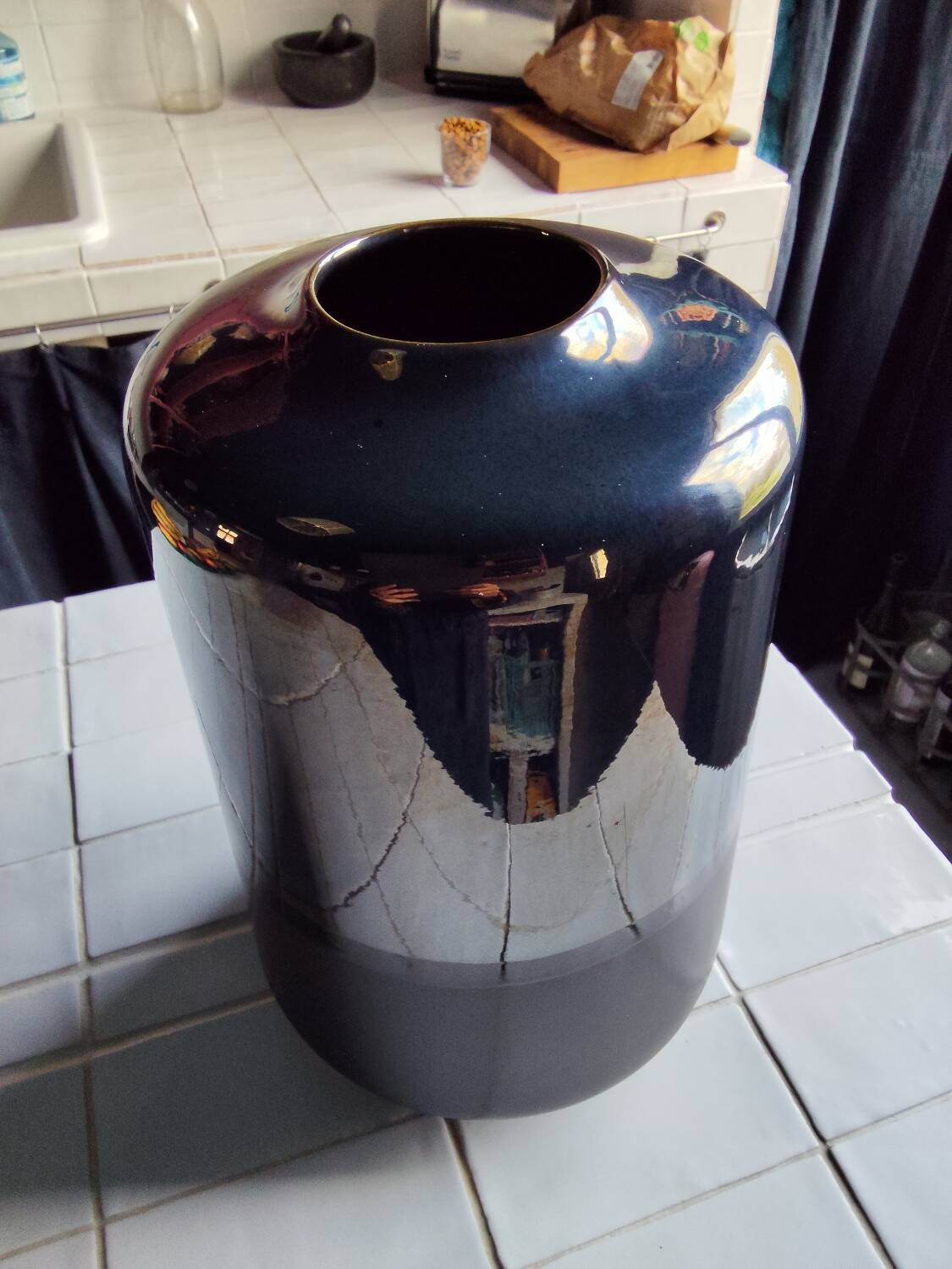 Vintage Habitat vase with metallic reflections